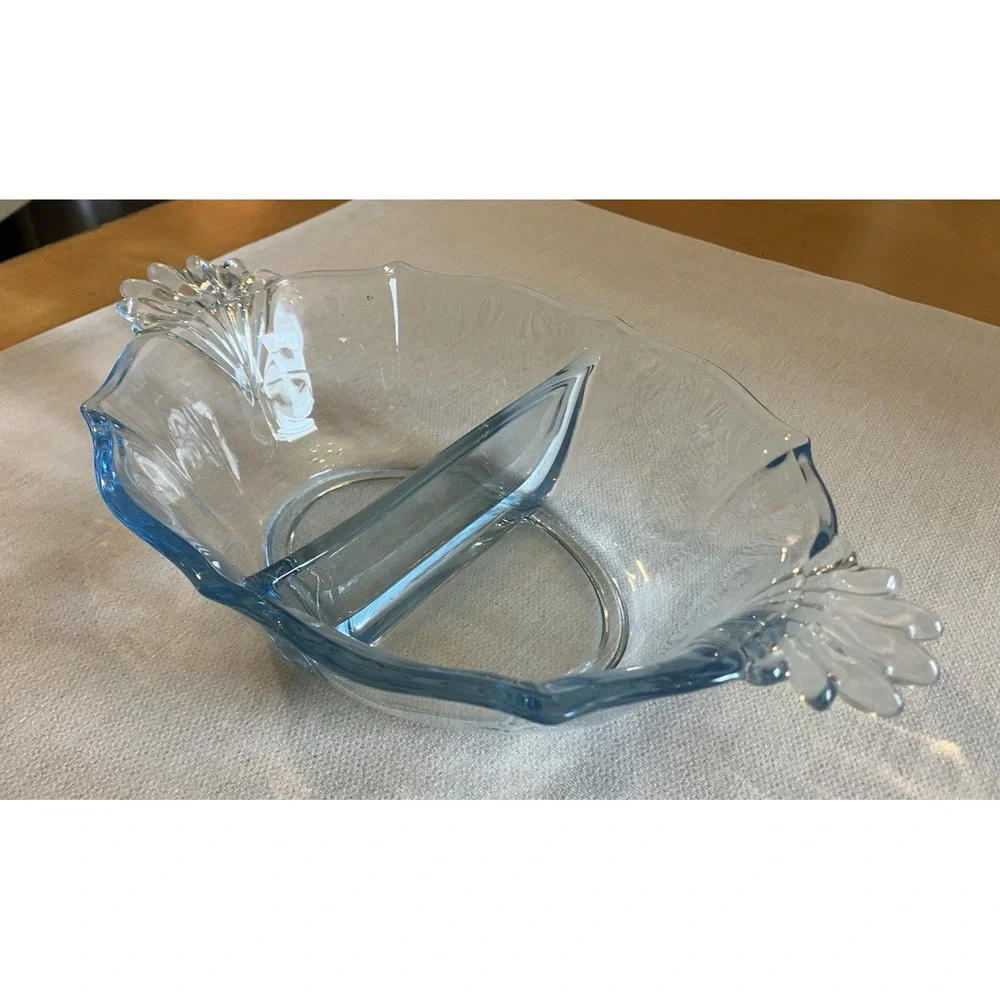 Vintage Fostoria Glass Co. Baroque #2498 Azure Blue 8